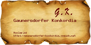 Gaunersdorfer Konkordia névjegykártya